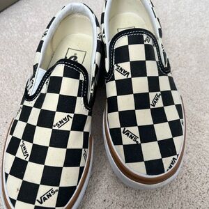 Vans Kids Black and White Checkered Sneakers